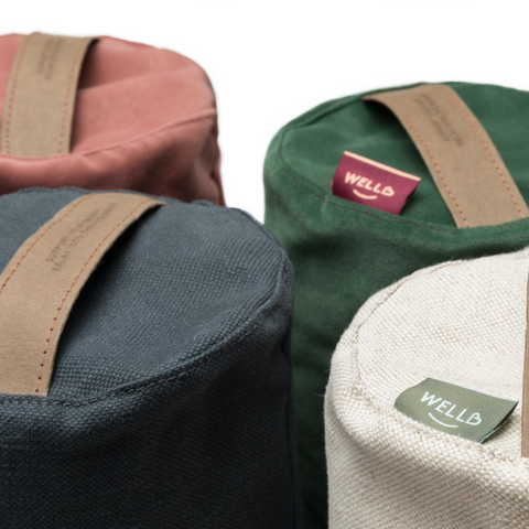 small buckwheat rolls from the natural and classic collection in green, pink, graphite and sand